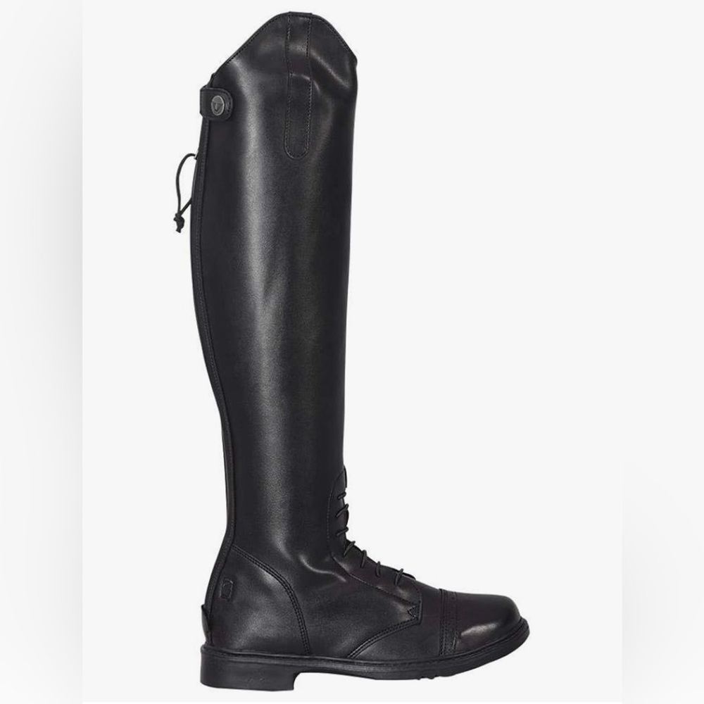 TuffRider Women's Starter Back Zip Field Boots Synthetic Leather Black 11 Wide